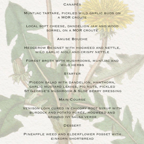 The Wild & Foraged Supper Club Wednesday May 22, 7 pm