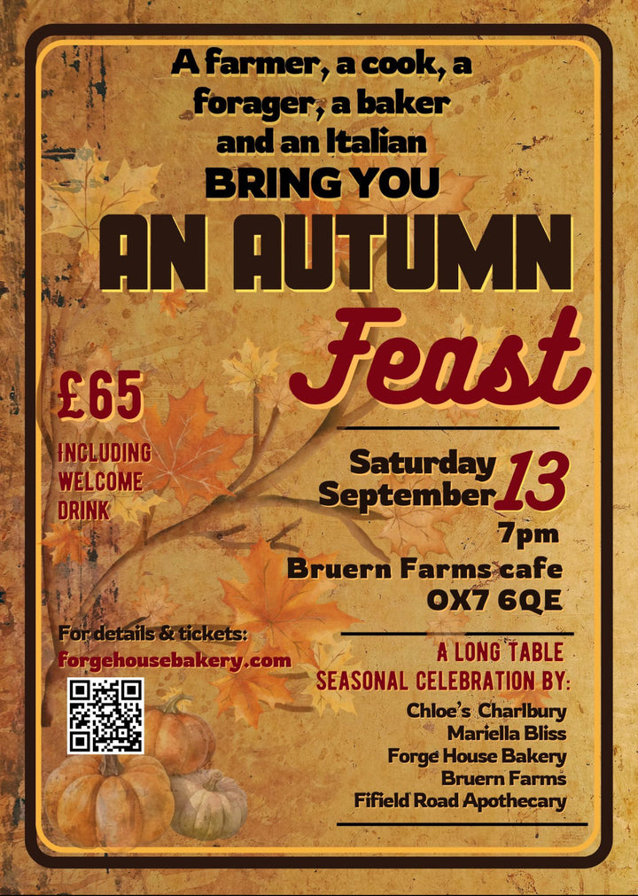 An Autumn Feast:  A Long Table Seasonal Supper Saturday 13 September 7 pm